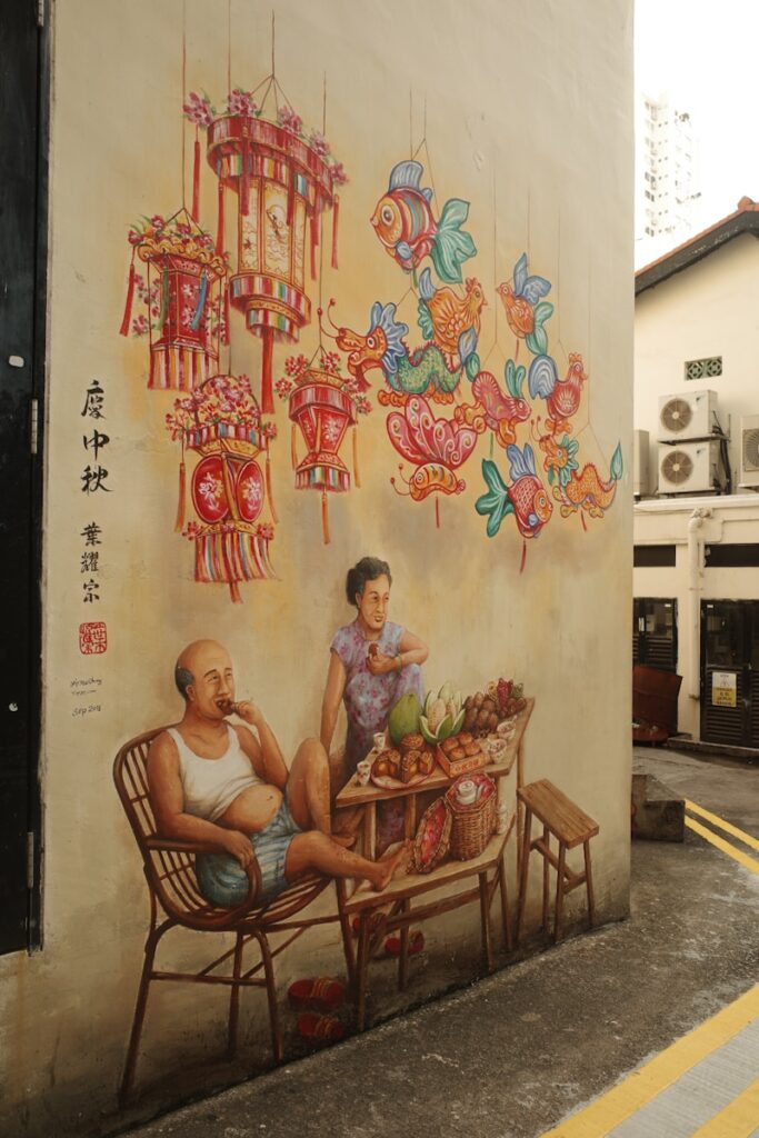 A mural on the side of a building
