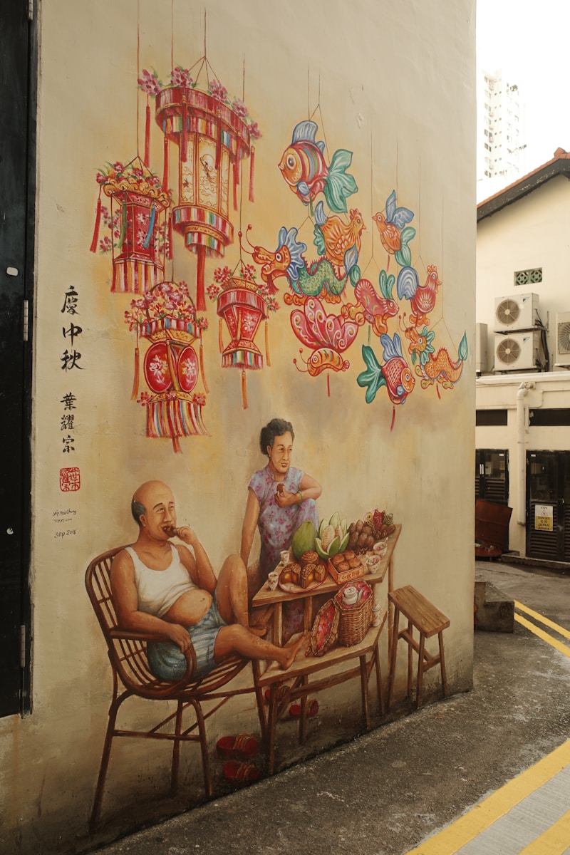 A mural on the side of a building